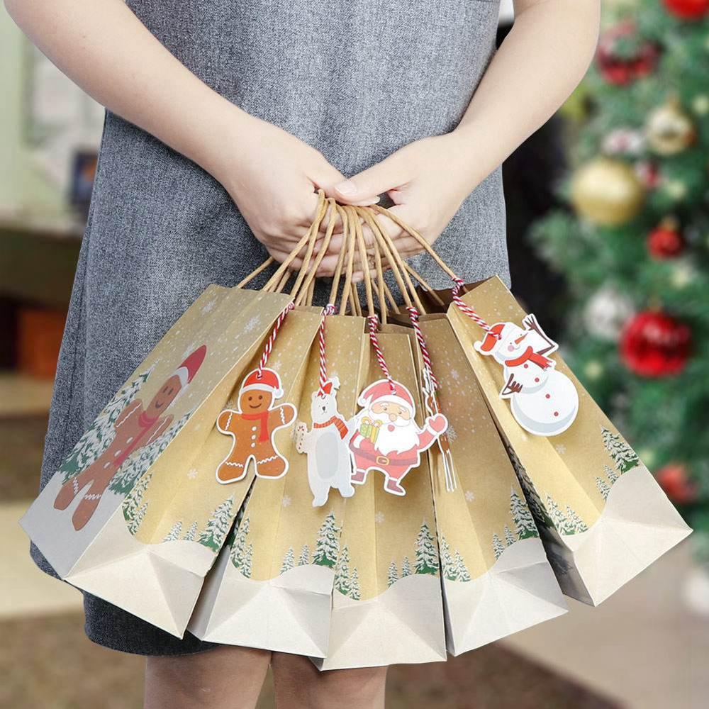 Kraft Paper Gift Bags for Christmas