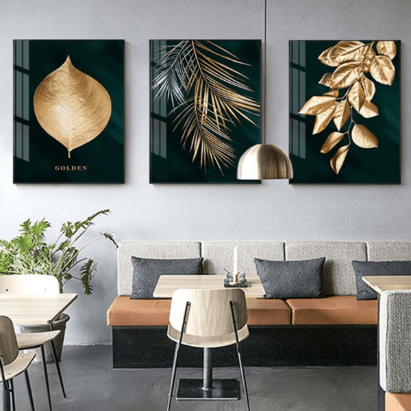 Golden Leaves Wall Canvas